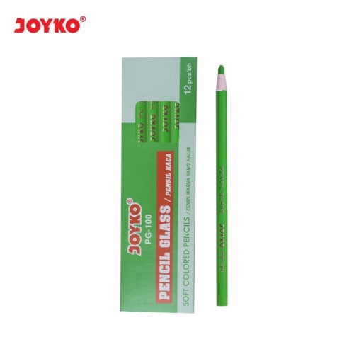 Pencil Glass Pensil Kaca Warna Hijau Joyko PG-100 Green 1 Box 12 Pcs