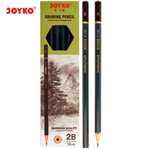 Drawing Pencil Pensil Menggambar Joyko P-118 2B 1 Box 12 Pcs