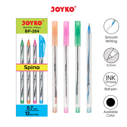 Ball Pen / Pulpen / Pena Joyko BP-264 / Spino / 1 BOX 12 PCS / 0.7 mm