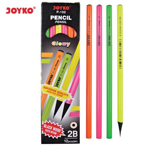 Pencil / Pensil Joyko P-102 / 2B / Glowy / 1 BOX 12 PCS