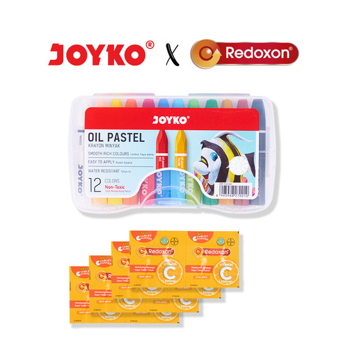 Joyko Oil Pastel OP-12CHC & Redoxon Tablet Kunyah 4 Sachet