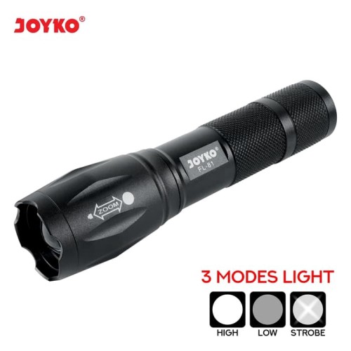 Rechargeable LED Flashlight / Senter LED Isi Ulang Joyko FL-81