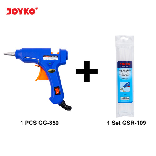 Glue Gun Joyko GG-850/20 Watt + Glue Stick Refill Joyko GSR-109/6 PCS