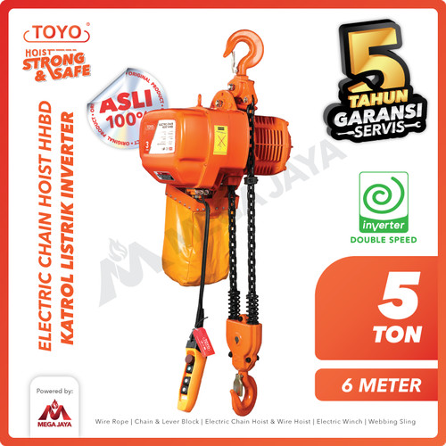 Electric Chain Hoist 5 Ton x 6 Meter HHBD Inverter TOYO