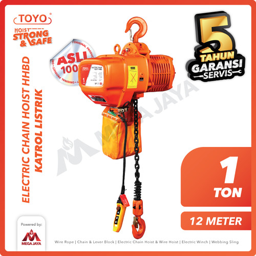 Electric Chain Hoist 1 Ton x 12 Meter HHBD Series TOYO