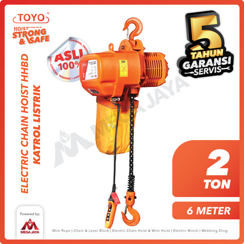 Electric Chain Hoist 2 Ton x 6 Meter HHBD Series TOYO