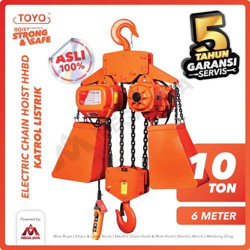 Electric Chain Hoist 10 Ton x 6 Meter HHBD Series TOYO