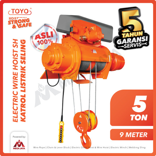 Electric Wire Rope Hoist 5 Ton x 9 Meter SH Series TOYO