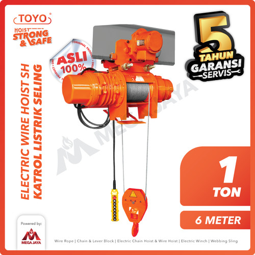 Electric Wire Rope Hoist 1 Ton x 6 Meter SH Series TOYO