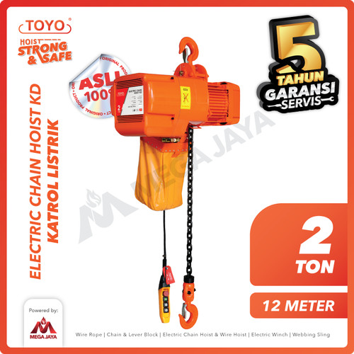 Electric Chain Hoist 2 Ton x 12 Meter KD Series TOYO