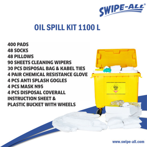 SWIPE-ALL Oil Spill Kit 1100 Liter With Bucket