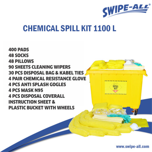 SWIPE-ALL Chemical Spill kit 1100 Liter With Bucket