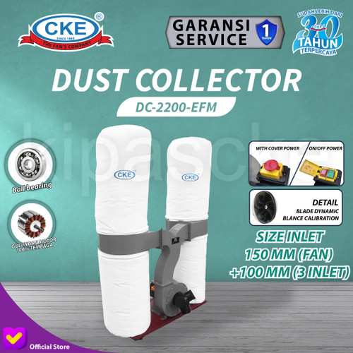 Mesin Dust Collector Double Bag 3 HP 2.2KW 220V Penghisap Debu Kayu