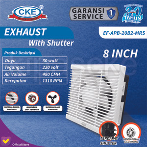 Wall Exhaust Fan 8 Inch Kipas Angin Hexos Dinding Tembok Ventilasi 8"