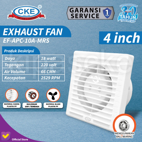 Exhaust Fan Mini Penghisap Udara 4 Inch Kipas Hexos Dinding Tembok