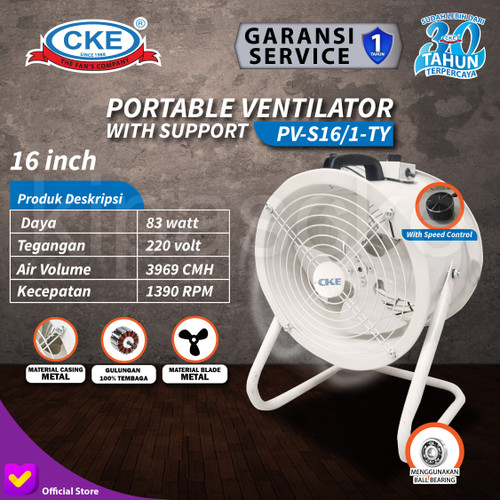 Portable Ventilator 16" Inch Blower Exhaust Drum Fan dgn Speed Control