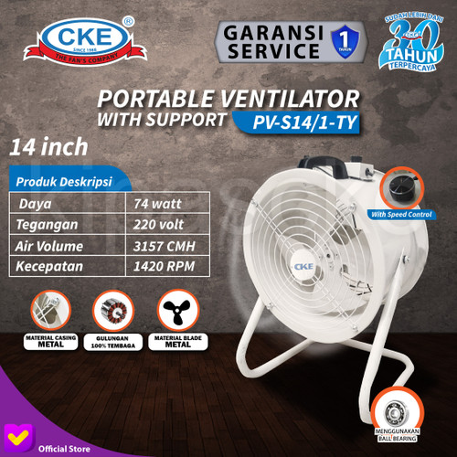 Portable Ventilator 14" Inch Blower Exhaust Drum Fan dgn Speed Control