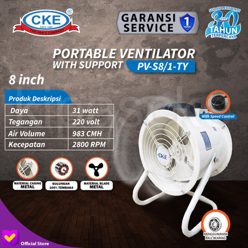 Portable Ventilator 8" Inch Blower Exhaust Drum Fan with Speed Control