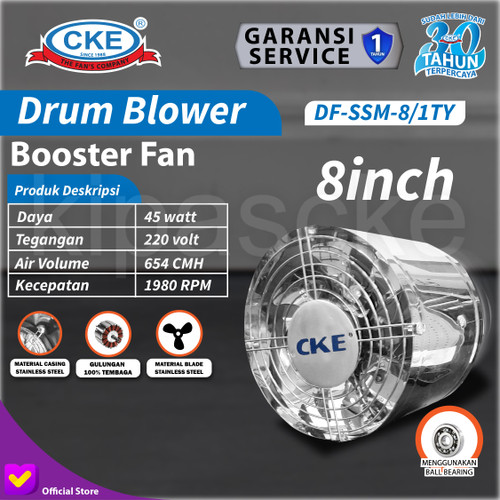 8" Inch Mini Inline Duct Fan Metal Stainless / Air Booster Exhaust Fan