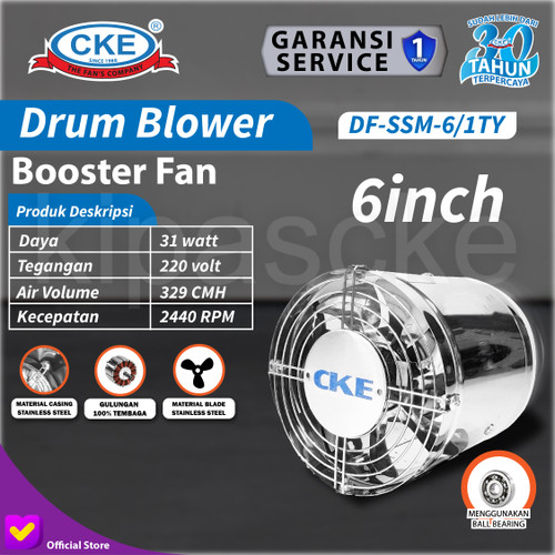 6" Inch Mini Inline Duct Fan Metal Stainless / Air Booster Exhaust Fan