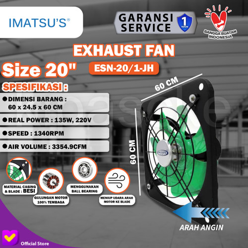 Wall Exhaust Fan Dinding Industri 20 Inch Kipas Hexos Ventilasi Tembok