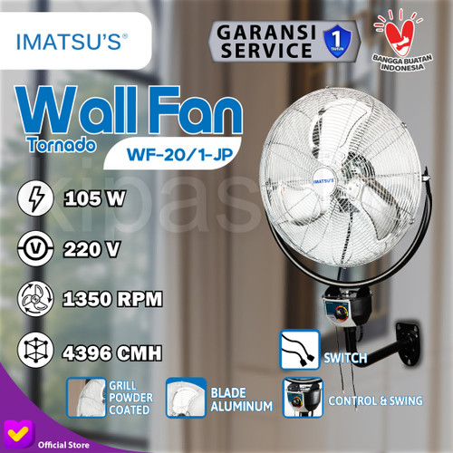 Wall Fan Tornado / Kipas Angin Dinding Tembok Besi 20" Inch 50 CM