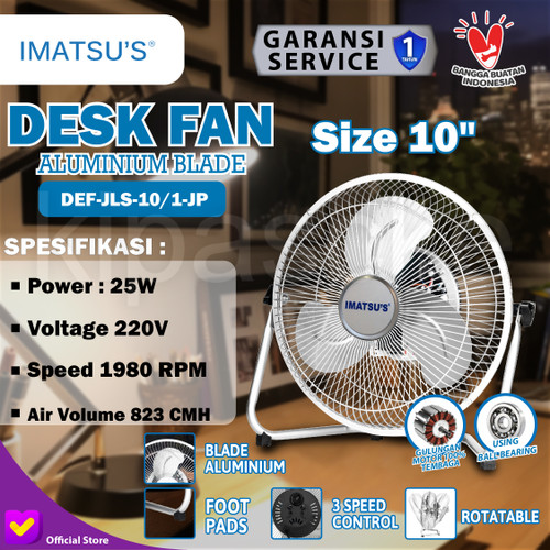 Kipas Angin Meja / Desk Fan 10" Inch Tornado Baling Besi / Metal Blade