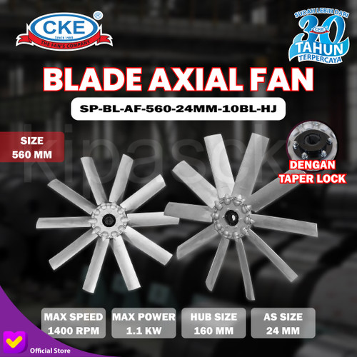 Baling / Blade Kipas Axial Fan 22" Inch With Taperlock as 24 / 28 mm