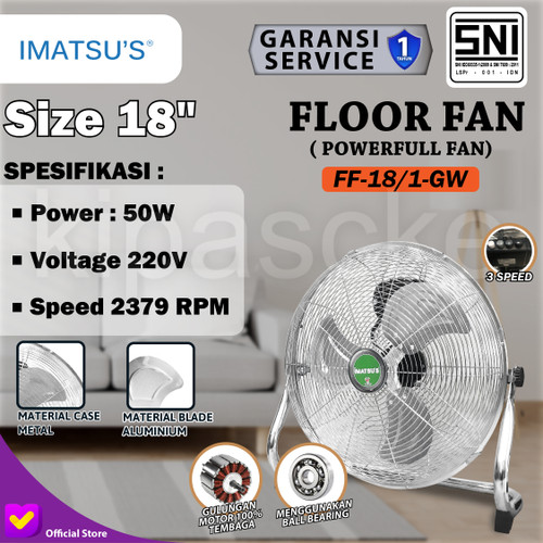 Kipas Angin Lantai / Meja Tornado 18 Inch Floor / Desk Fan 18 Inch