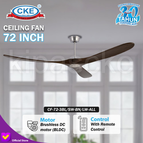 Kipas Angin Gantung Plafon Kayu 72 Inch Ceiling Fan Hias 72" Dark Wood