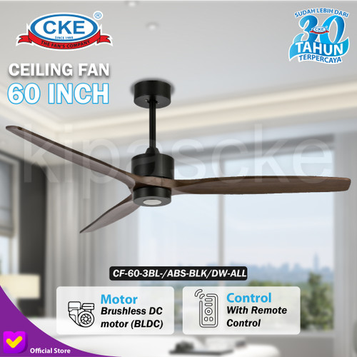 Kipas Angin Gantung Plafon 60" Ceiling Fan Kayu Hias Dark Wood