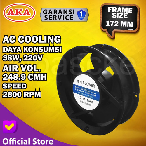 Axial Fan Kipas Cooling Fan Panel 6 Inch Bulat 17 CM AKA AC 220V