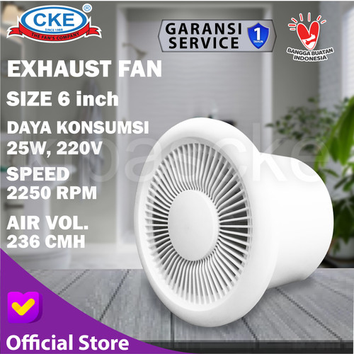 Exhaust Fan Ceiling Plafon 6 Inch Kipas Exhaust Dinding Round / Bulat