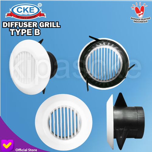 4 Inch Grill Penutup Inline Duct Booster Fan Plastik ABS Ceiling Grill