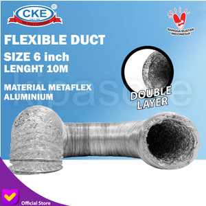 Aluminium Selang Flexible Ducting 6 Inch (15CM) Double Layer 10 Meter