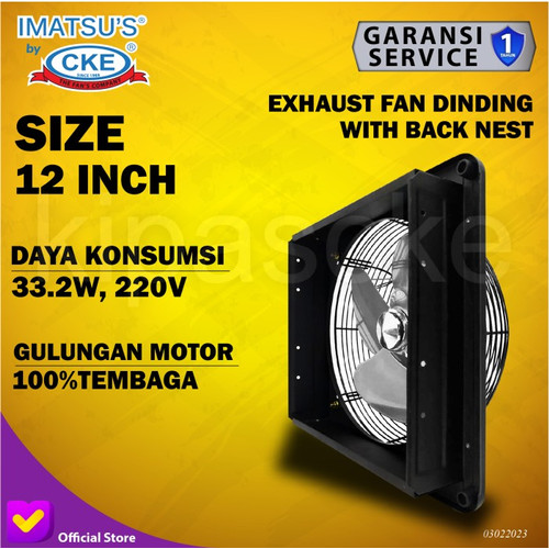 Exhaust Fan Dinding Tembok 12 Inch Besi Imatsu Kipas Rumah Industri