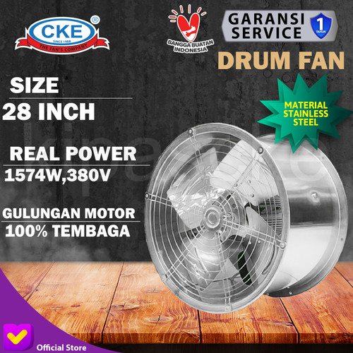 Drum Fan Stainless Steel 28" Kipas Drum Axial Blower Exhaust Fan