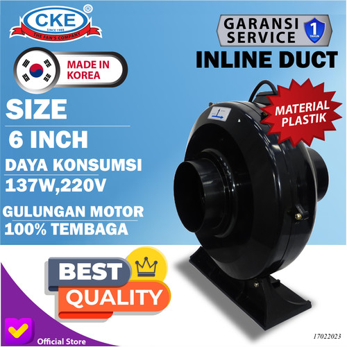 Duct Inline Fan Plastik PP 6 Inch Centrifugal Inline Duct Fan 6 Inch