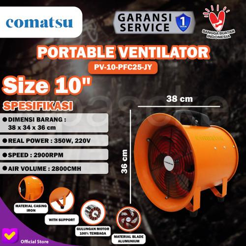 Portable Ventilator / Blower / Exhaust 10 Inch Kipas Blower Ventilator