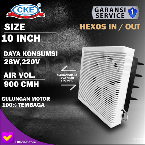 Wall Exhaust/Hexos/Heksos Fan Dinding 10" Exhaust Tembok