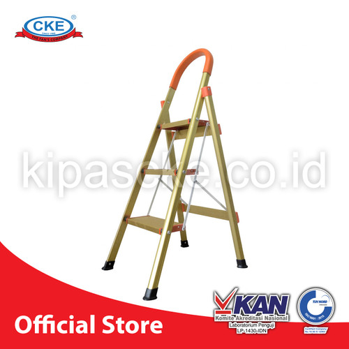 Tangga Lipat 3 Step Aluminium Tangga Rumah 1.1 M Household Ladder Gold