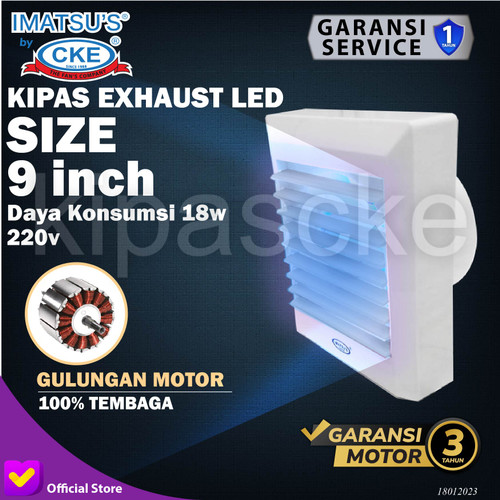 Exhaust Fan Lampu LED Penghisap Udara Kecil Wall Tembok Ruangan 6 Inch