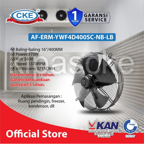 Axial Fan 16 Inch Fan Condensor 16" 380V Fan Kipas Chiller - 3 Phase