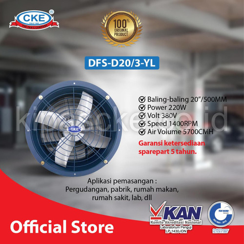 Exhaust Fan 20" 380V Kipas Angin Aksial Blower Axial Industri Fan