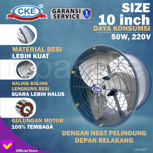 Drum Fan Extra Low Noise 10" Exhaust Drum Kipas Aksial Blower Axial