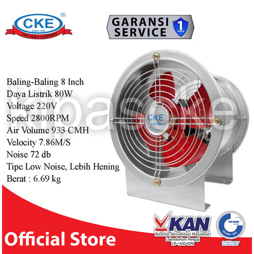 Axial Fan Direct 8 Inch 1 Phase 220V 2800RPM AFD-STD-FAC Drum Blower