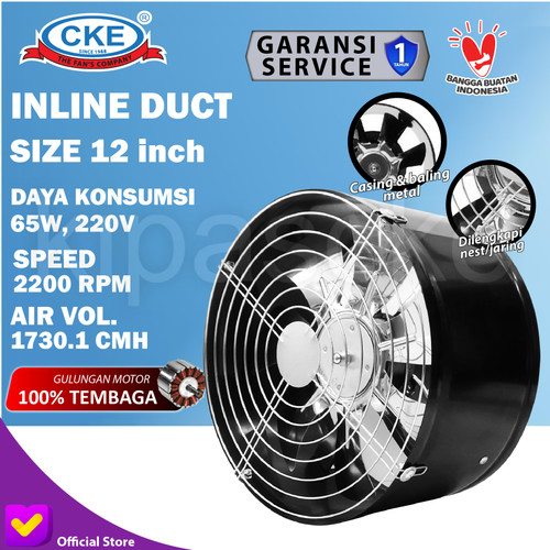 Booster Fan CKE DF 12 Inch Mini Inline Fan Air Duct Fan Kipas Booster