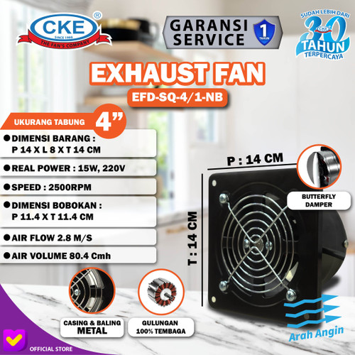 Exhaust Fan Dinding 4 Inch Booster Fan Wall Duct Fan Kipas Booster