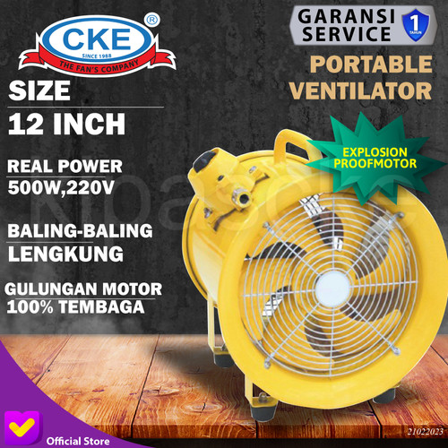 Portable Ventilator Blower Explosion Proof 12 Inch Axial Drum Fan 12