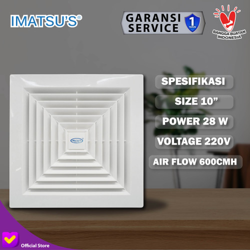 Kipas Imatsu Ceiling Duct CD-APT-25P-BB-IMS-ST Ventilasi Plafon Eksos